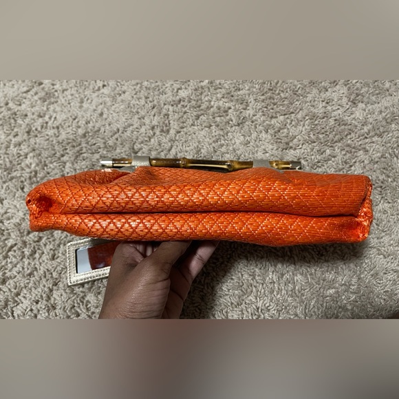 Elaine Turner Beach Grass Bamboo Handles Handbag with Matching Mirror - Picture 7 of 10